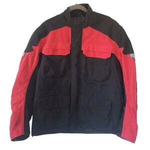 First Gear First Gear Hypertext Mens Padded Motorcycle Jacket XL Black Red USA
